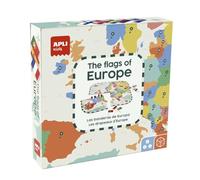 APLI Kids 19437 - Puzle Juego de Banderas de Europa para Aprender geografía para niños a Partir de 5 años : identifica, y Clava Las Banderas en su país Correspondiente