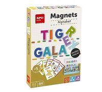 APLI Kids 19443 - Juego de Abecedario magnético con tablero y fichas para aprender a escribir hasta 30 palabras en 2 idiomas. Imanes educativos infantiles para niños a partir de 5 años