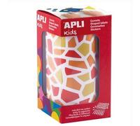 Apli kids 19504 - rollo de gomets con formas de mosaicos; colores rojo