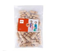 APLI Kids 19585 - Bolsa de 48 muñecos de madera sin pintar para manualidades, figuras de cuerpo liso sin terminar en 4 tamaños surtidos