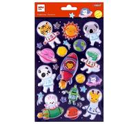 APLI Kids 19597 - Pegatinas Maxi Animales espacio, 1 hoja con 23 stickers de adhesivo permanente. Ideales para Scrapbooking, decoración o DIY