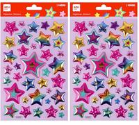 APLI Kids 19599 - Pegatinas Maxi Estrellas, 1 hoja con 37 stickers de adhesivo permanente. Ideales para Scrapbooking, decoración o DIY (Paquete de 2)