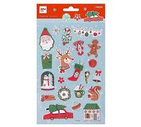 APLI Kids 19605 - Pegatinas navideñas , 1 hoja con unos 22 stickers de adhesivo permanente. Ideales para Scrapbooking, DIY o decorar regalos, tarjetas u otros detalles para las navidades.