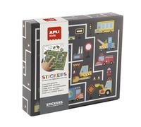 APLI Kids 19695 - Juego de gomets Laberintos, Sticker Game de gomets geométricos de Distintas Formas en Caja de cartón Modelo Laberintos - Juego de Pegatinas para completar Las Ilustraciones