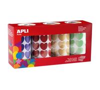 Apli kids 19718 - pack de 4 rollos de gomets con formas de corazones m