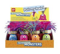 APLI Kids 19764 - Expositor Sreaming Monsters, 12 Figuras de Monstruos, 4 Modelos Diferentes (3 U/Modelo), Ideales como Juguetes antiestrés.