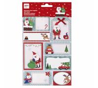 APLI Kids 19814 - Etiquetas regalo Navidad (modelo Hola Papá Noel), 8 pegatinas efecto pop-up para identificar y decorar los regalos, 1 hoja de adhesivos