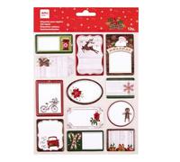APLI Kids 19816 - Etiquetas regalo Navidad (modelo Piñas), 12 pegatinas con acabado puffy acolchado para identificar y decorar los regalos, 1 hoja de adhesivos