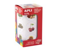 Apli kids 20052 - rollo de gomets ilustrados educativos redondos 33mm