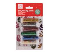 APLI Kids 20069 - Purpurina metalizada biodegradable, ideal para disfraces y manualidades - 6 botes