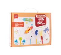 APLI Kids 20122 - Set de Manualidades 1300 Piezas Mega Crafty Box, Materiales Variados para Actividades DIY Infantiles