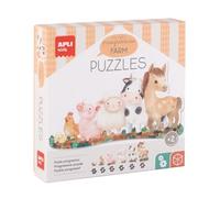 APLI Kids 20123 - Puzle My First Farm, 6 Puzles Progresivos, 21 Piezas | A partir de 2 años, Piezas grandes y resistentes, Ideal como primer puzle, Animales de la granja
