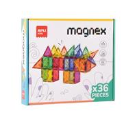 APLI Kids 20136 - Juego de construcción magnético Magnex 36 Piezas| Set 3D para Niños 3+| Fichas Geométricas Imantadas de Colores | Juguete Educativo Steam para Creatividad y Desarrollo Cognitivo