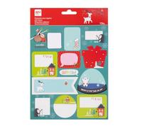 APLI Kids 20225 - Etiquetas regalo Navidad, modelo Bola de nieve- Pegatinas para identificar y decorar los regalos, 1 hoja de adhesivos