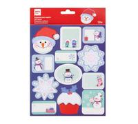 APLI Kids 20228- Etiquetas regalo Navidad, modelo Casita nevada- Pegatinas para identificar y decorar los regalos, 1 hoja de adhesivos