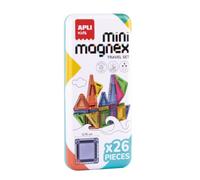 APLI Kids 20871 - Mini Magnex de Viaje, 26 Piezas Magnéticas | Juego Magnético de Construcción con Caja Metálica para Crear Figuras y Estructuras, a Partir de 3 Años