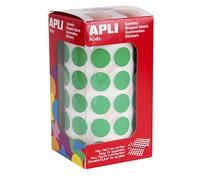 APLI Kids 4858 - Gomets autoadhesivos circulares 15 mm verde en rollo con 2832 pegatinas