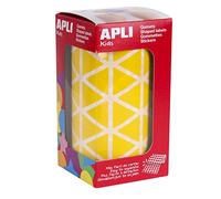 APLI Kids 4867 - Gomets autoadhesivos triangulares 21x21x21mm amarillo en rollo