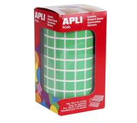APLI Kids 4874 - Rollo de gomets cuadrados 10 mm, color verde