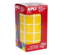 APLI Kids 4875 - Gomets autoadhesivos cuadrados 20x20 mm amarillo rollo de 1770 unidades