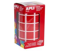 APLI Kids 4877 - Gomets autoadhesivos cuadrados 20x20 mm, color rojo en rollo de 1770 pegatinas