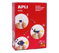 Apli kids 703 - caja 7200 gomets cuadros medidas y colores surtidos, 2