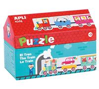 APLI Kids - Caja puzzle casita tren, 20 unidades (16485)