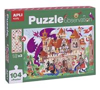 APLI Kids- Castillo Puzle Observation, 104 Piezas, Multicolor (17916)