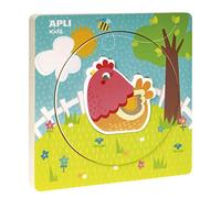 APLI Kids- Puzle capas madera gallinas (17558)