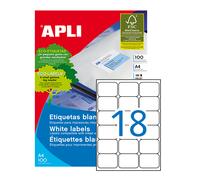 Apli labels round corners 63.5 x 46.6mm etiqueta autoadhesiva blanco 1