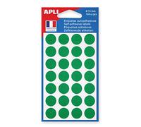 Apli - Lote de 3 bolsas con 168 pegatinas de señalización autoadhesivas, diseño redondo, 15 mm, color verde