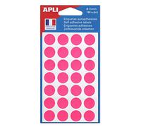Apli - Lote de 6 bolsas con 168 pegatinas de señalización redondas, 15 mm, color rosa