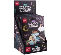 Apli mini láminas rasca y dibuja set scratch&draw caja expositora de