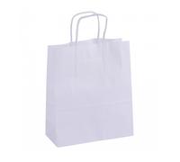 APLI 101853-Bolsa Kraft 18 x 8 x 21 cm color blanco 50 u.
