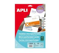 Tarjeta Visita APLI Microperforada Blanco Mate 90 x 50,8 mm, Pack x 100