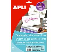 Apli Paper 10609 Tarjeta de Visita Blanca Bordes Lisos 15 H