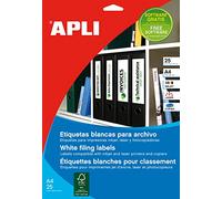 Etiquetas Adhesivas Apli 1233 Formato 190X61mm para Imprimir Caja 25 Hojas c/100