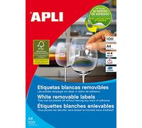 Etiquetas Adhesivas Apli 3056 Formato Hoja 646 X 338 mm para Imprimir (100 Hojas) Din A4