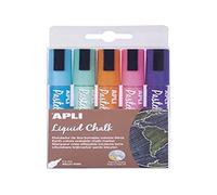 APLI Rotuladores Liquid Chalk Ref. 14735 Punta redonda 5 colores tierra