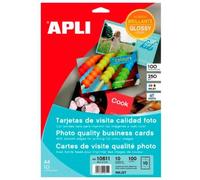 Apli - tarjetas de visita first class inkjet bordes lisos 89 x 51mm 25