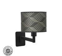 Aplica Abatible 1xe14, negro y gris, medidas 26x17x28 cm; ideal para almacenamiento y organización en el hogar o oficina.