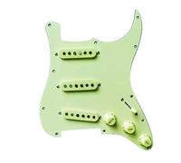 Aplicable a guitarra eléctrica ST tres pastillas de un solo panel golpeadores de varios colores montaje de cableado accesorios de recogida Kit Pastillas Pickguard(Mint green three singles)