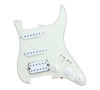 Aplicable a guitarra eléctrica ST tres pastillas de un solo panel golpeadores de varios colores montaje de cableado accesorios de recogida Kit Pastillas Pickguard(Mint green single single double)