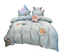 Aplicación algodón estampas largas Bordado Cuatro Tars Conejo tridimensionales para Cubierta dórguete Toda la Altura (Color: Tamaño del (Traje Rosa de 4 Piezas 2m)