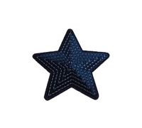 AplicacióN Bordada 10 Uds Parches De Estrellas Lentejuelas Grandes Bordados Apliques Tela Brillante Manualidades Retales DIY Costura Jeans DIY(Dark Blue)