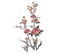 AplicacióN Bordada Parche bordado de flores grandes for coser ropa, abrigo, vestido, accesorio artesanal, apliques florales flor ciruelo, decoración telas DIY(L)