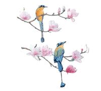 AplicacióN Bordada Parches grandes de Fénix for ropa, apliques for coser, parches bordados, calcomanías, insignia tela pavo real, accesorios, 2 uds DIY(Style 15)