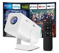Aplicación integrada: mini proyector Polaring inteligente, proyector 4K con WiFi y Bluetooth 1080P, corrección trapezoidal automática, ajuste giratorio de 90°, compatible con teléfono, TV Stick, HDMI