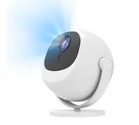 [Aplicación integrada y enfoque automático] Proyector inteligente, compatible con 4K Mini proyector portátil con rotación de 360°, 12000 lúmenes, WiFi y Bluetooth, pantalla LCD, proyector de techo de