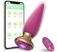 Aplicación y control remoto Anal Butt Vibrator Prostate Massager, 9 modos de vibración clásicos G-Spot recargable APP Plug Juguetes sexuales adultos para hombres Pareja